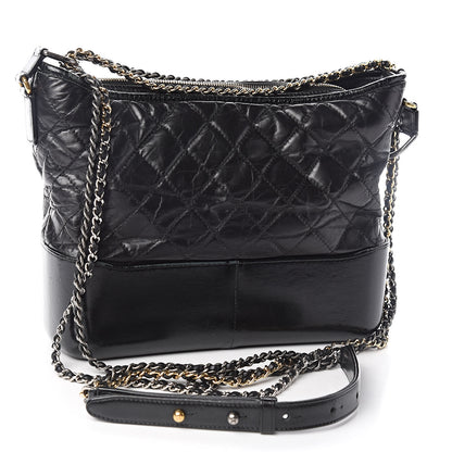 Chanel Aged Calfskin Quilted Medium Gabrielle Hobo Black 3 of 12