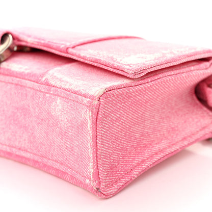 Balenciaga Nappa Denim Printed Hourglass Chain Bag Denim Pink 9 of 9