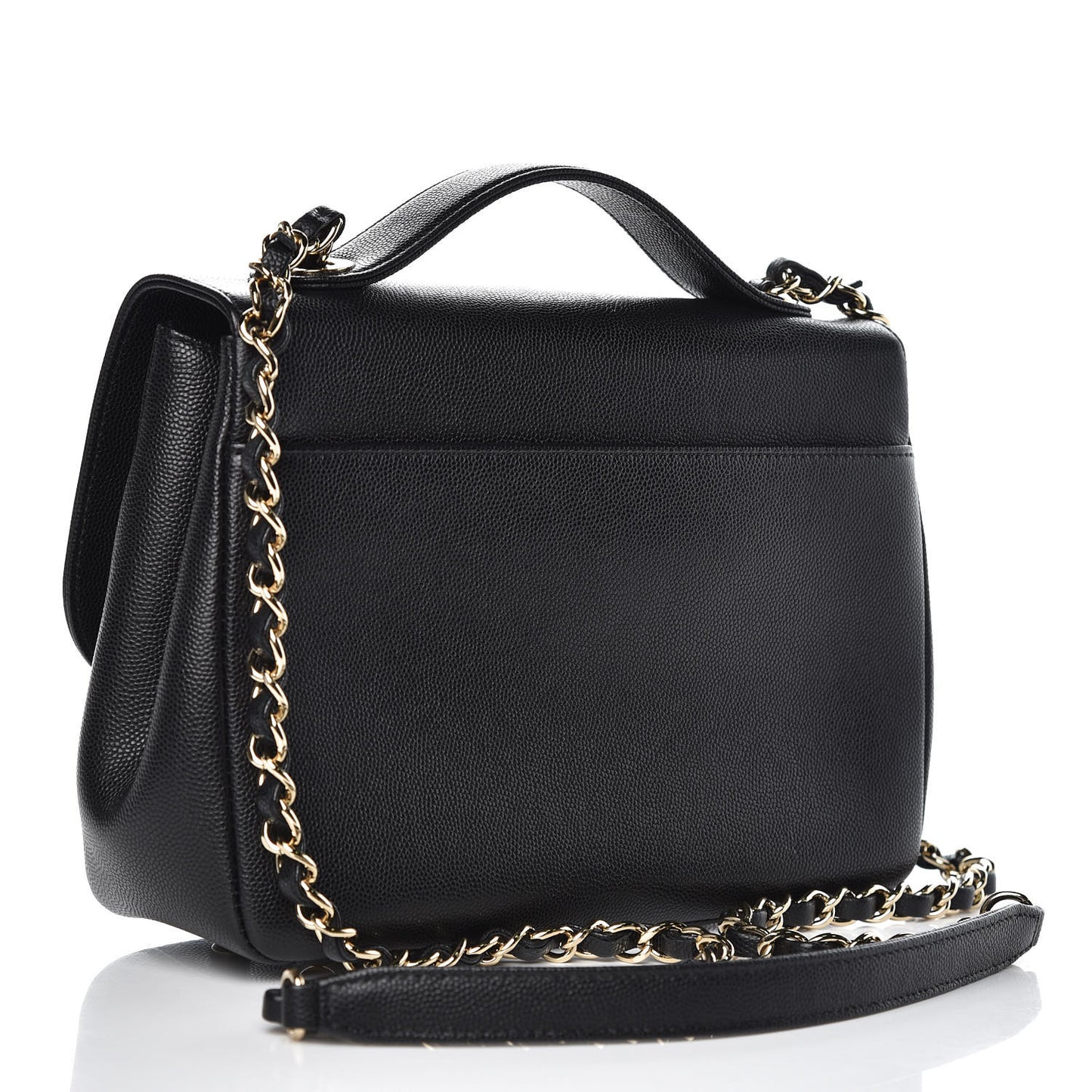 Caviar Quilted Small Business Affinity Flap Black