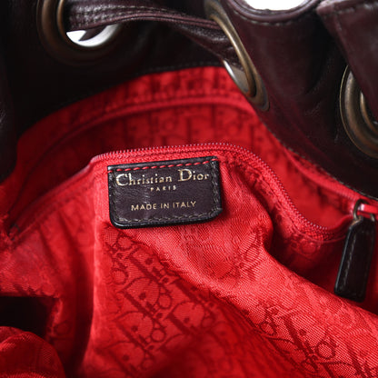 Christian Dior Lambskin Cannage Drawstring Bag Dark Brown 8 of 14