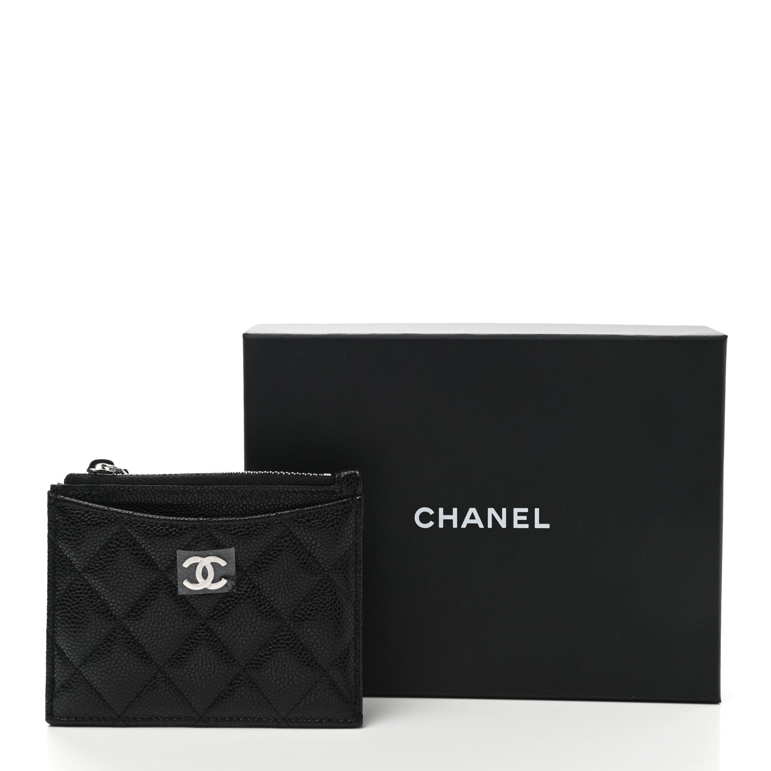 Chanel Caviar Quilted CC Zip Card Holder Black 8 of 8