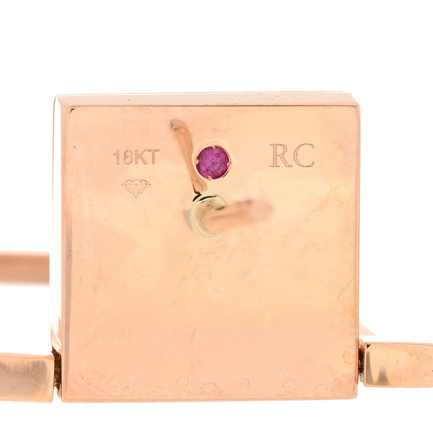 Roberto Coin 18K Rose Gold Diamond Black Jade Square Drop Earrings 4 of 4