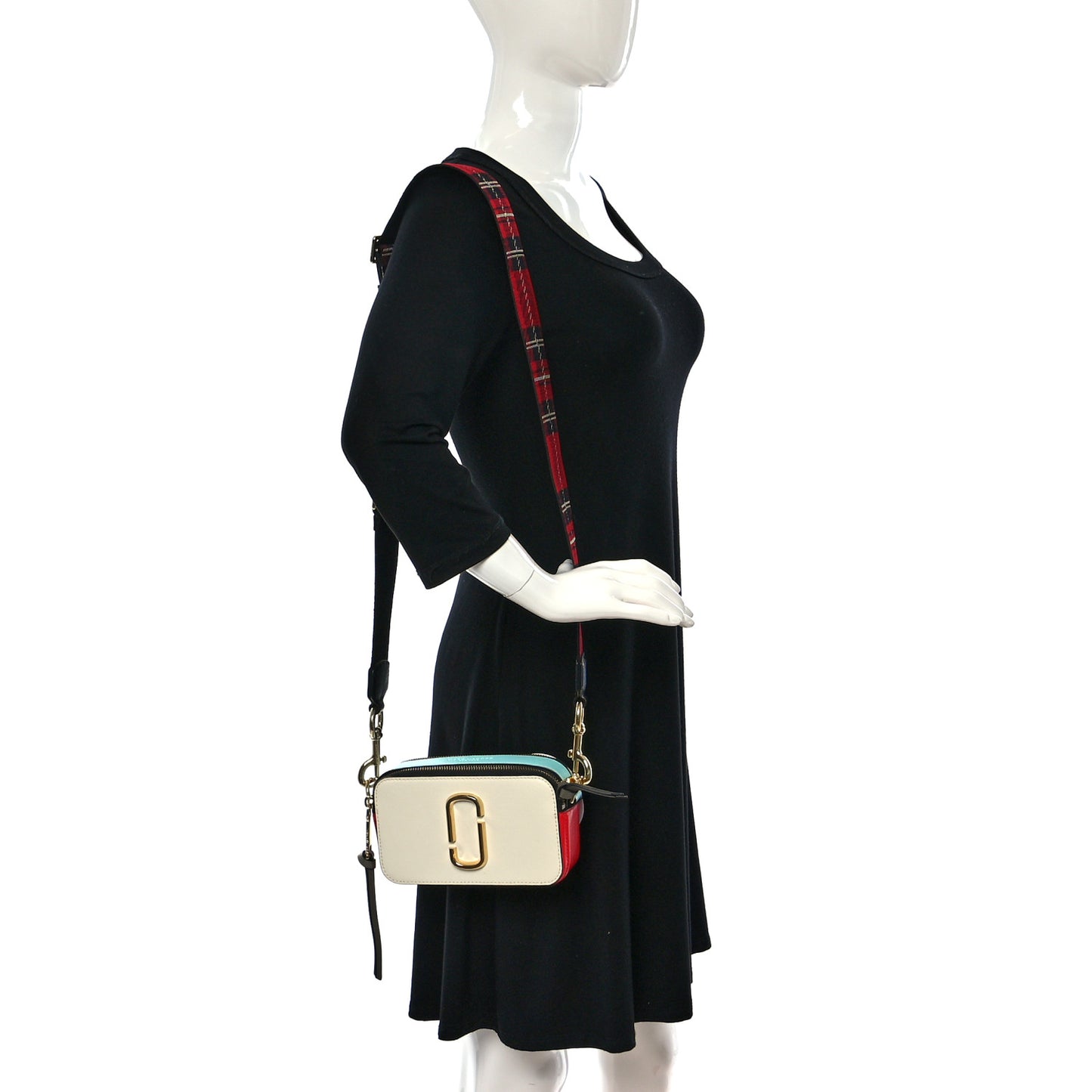 Saffiano Small Snapshot Camera Bag Porcelain Multi
