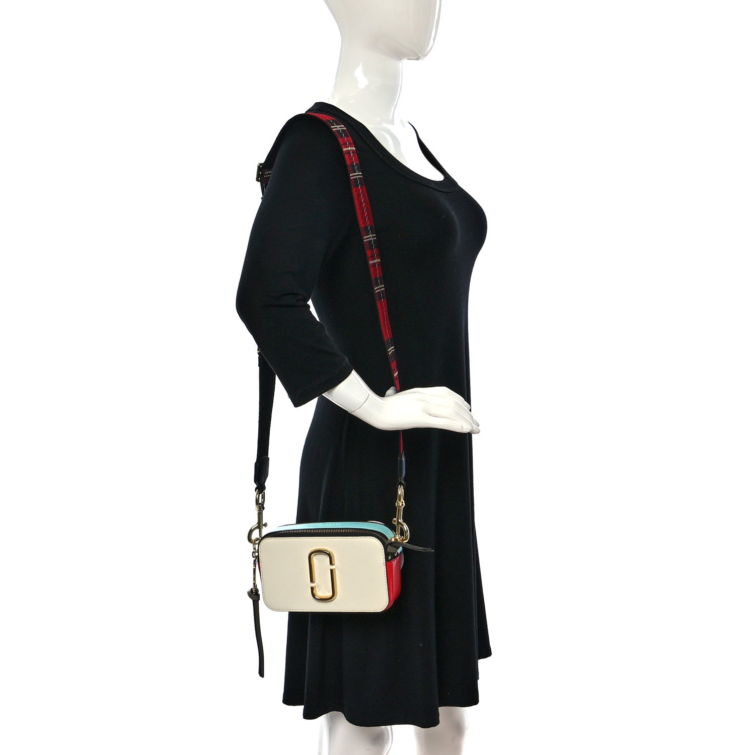 Marc Jacobs Saffiano Small Snapshot Camera Bag Porcelain Multi 2 of 13