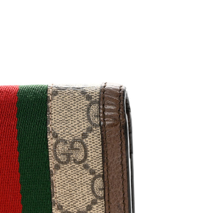 Gucci GG Supreme Monogram Web Ophidia Card Case Beige New Acero 12 of 13