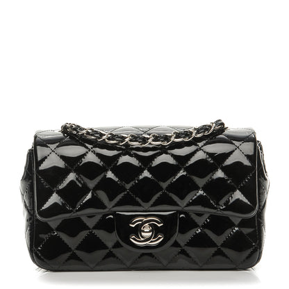 Chanel Patent Calfskin Quilted Mini Rectangular Flap Black 1 of 9