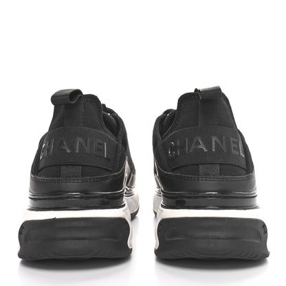 Chanel Velvet Calfskin Mixed Fibers CC Sneakers 39.5  Black 6 of 9