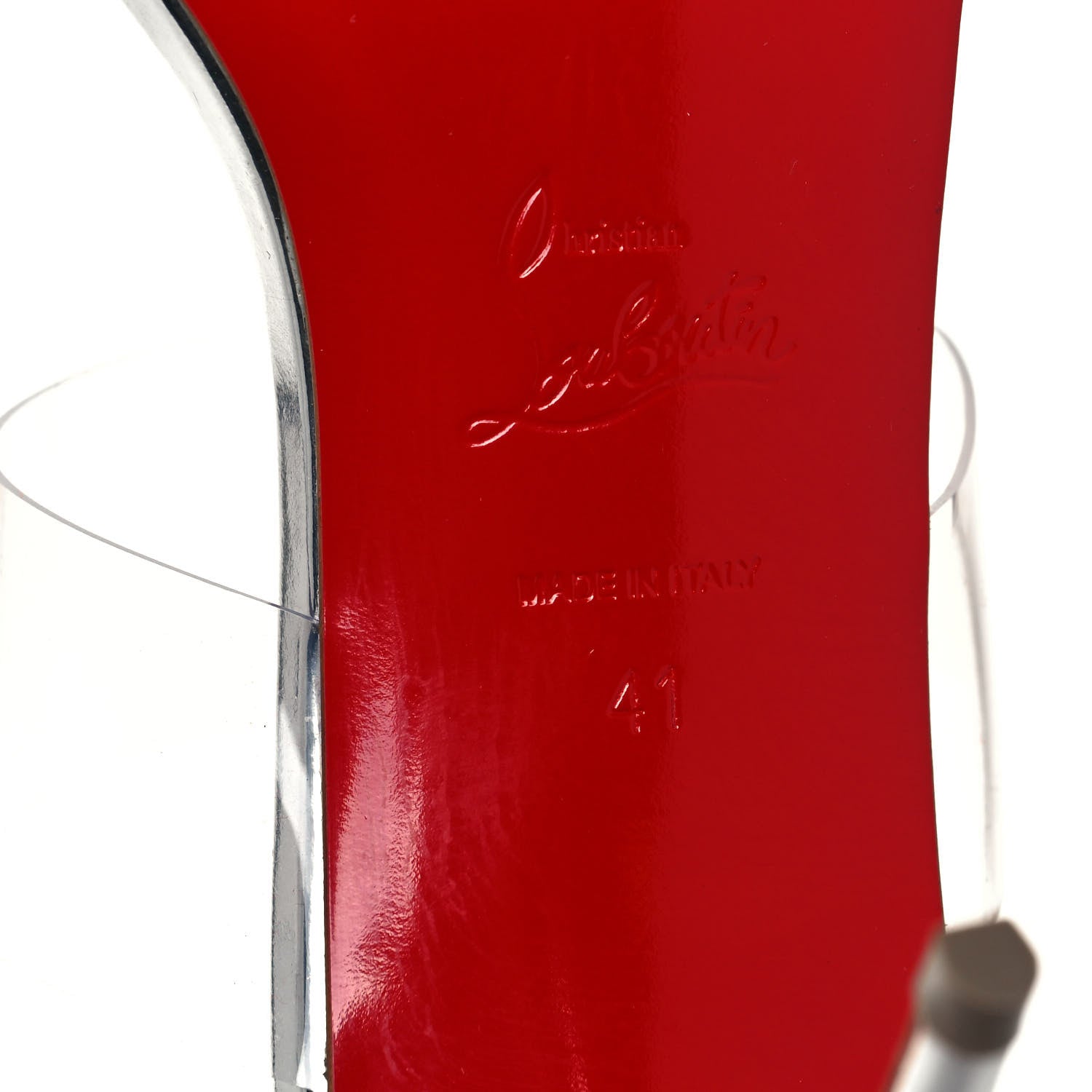 Christian Louboutin Specchio PVC Just Nothing 85 Slide Sandals 41 Silver 7 of 8