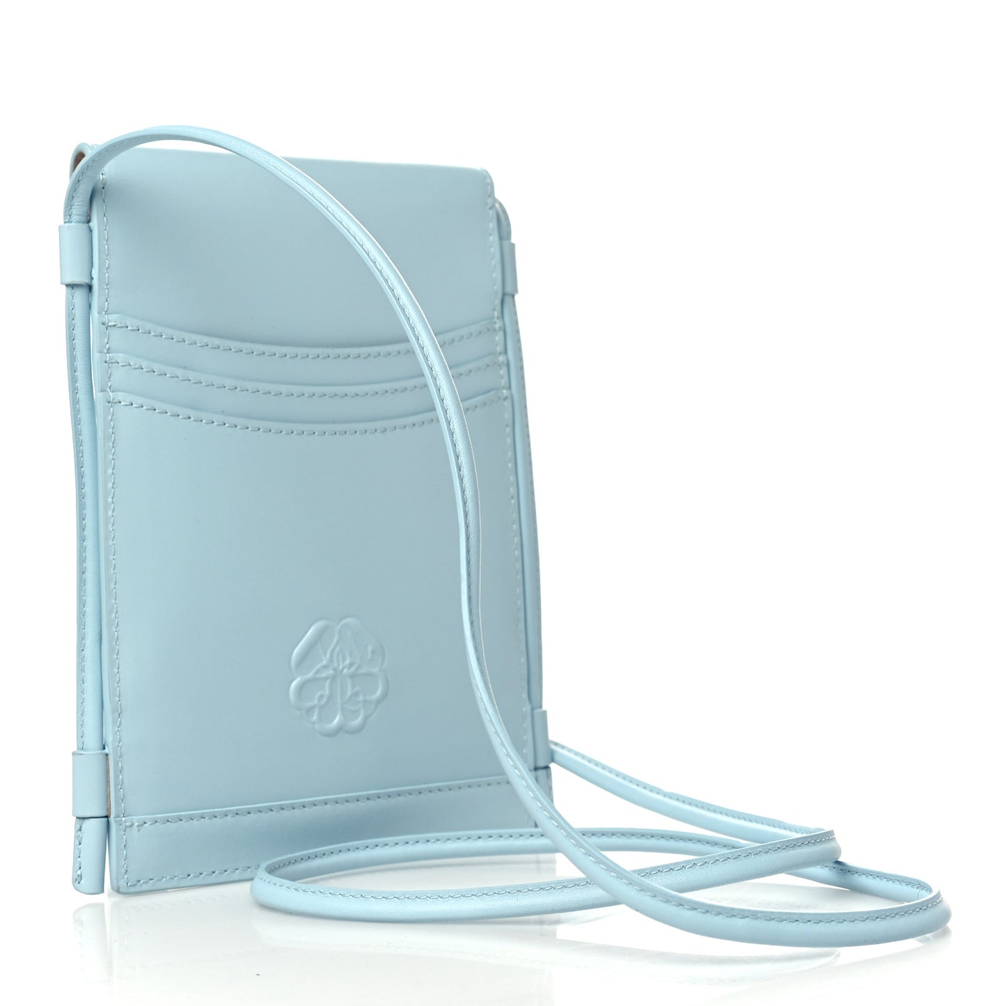 Calfskin The Curve Micro Crossbody Pouch Bag Pale Blue