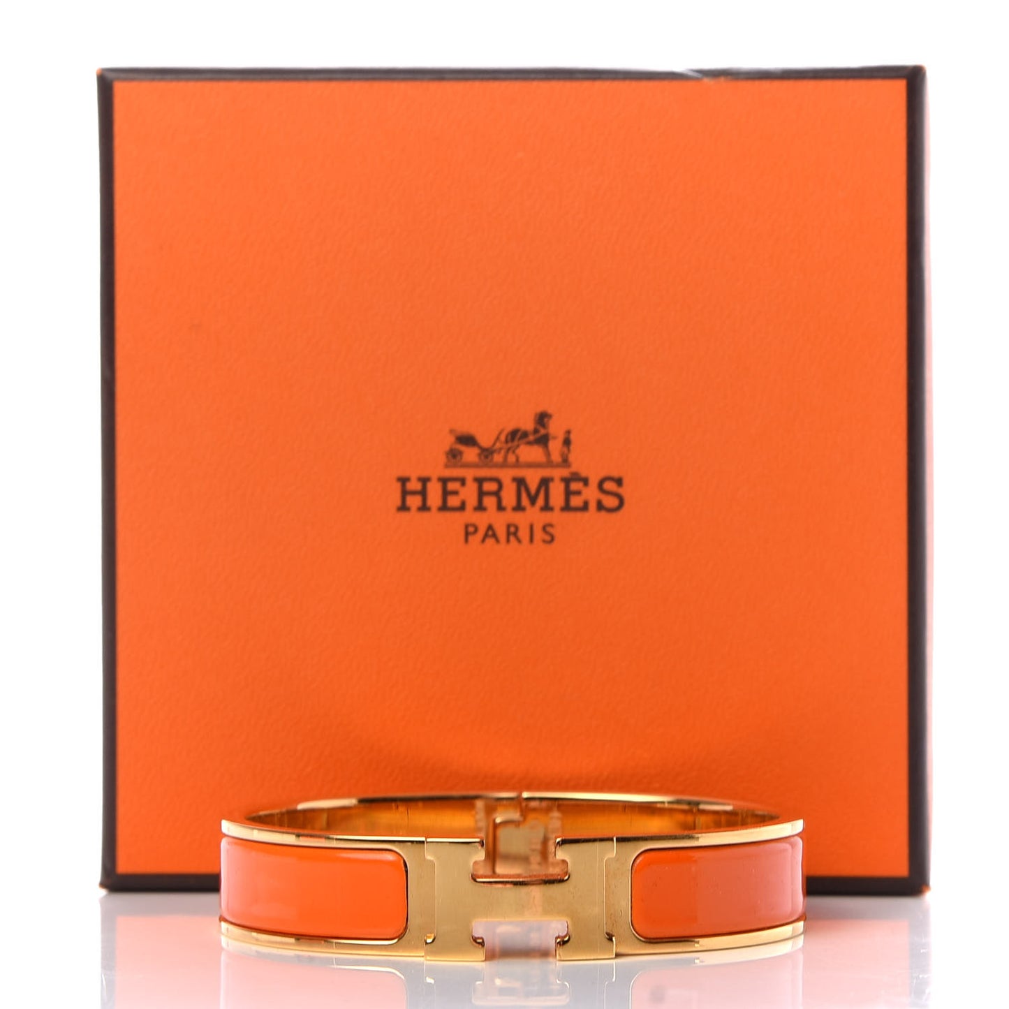 Enamel Narrow Clic Clac H Bracelet PM Orange