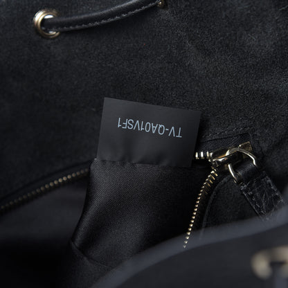Valentino Garavani Grained Calfskin Rockstud Bucket Bag Black 9 of 9