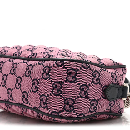 Gucci Monogram Multicolor Matelasse Diagonal Small GG Marmont Chain Shoulder Bag Pink Blue 11 of 11