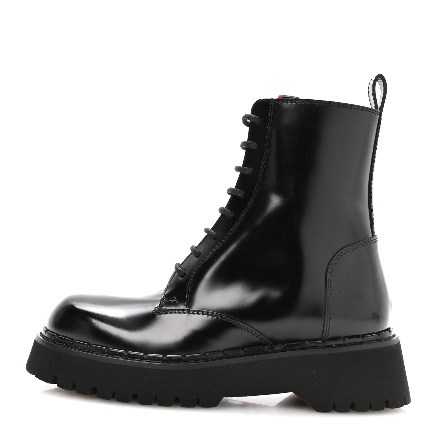 Gucci Spice Lux Nappa Web Combat Boots 37 Black 1 of 9