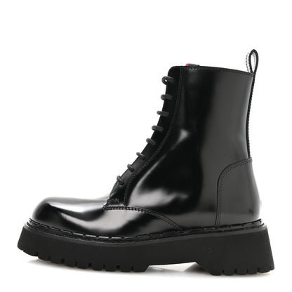 Gucci Spice Lux Nappa Web Combat Boots 37 Black 1 of 9