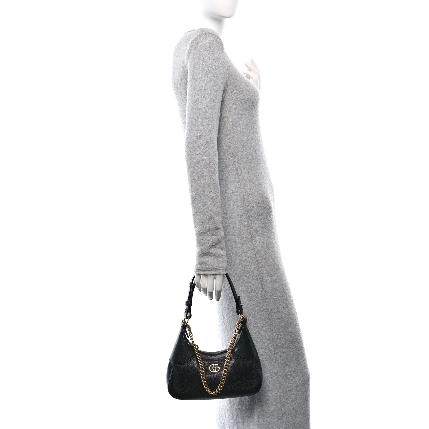 Gucci Goatskin Small Aphrodite Shoulder Bag Black 2 of 12