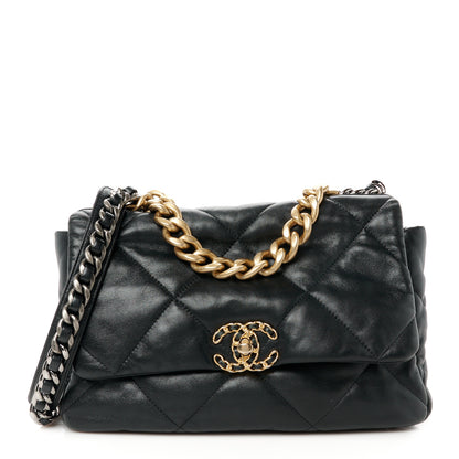 Chanel Lambskin Quilted Large Chanel 19 Flap Black 1 of 11