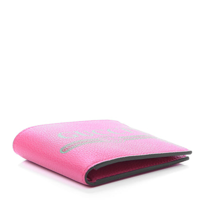 Gucci Grained Calfskin Logo Bi-Fold Wallet Box Pink Green 4 of 7