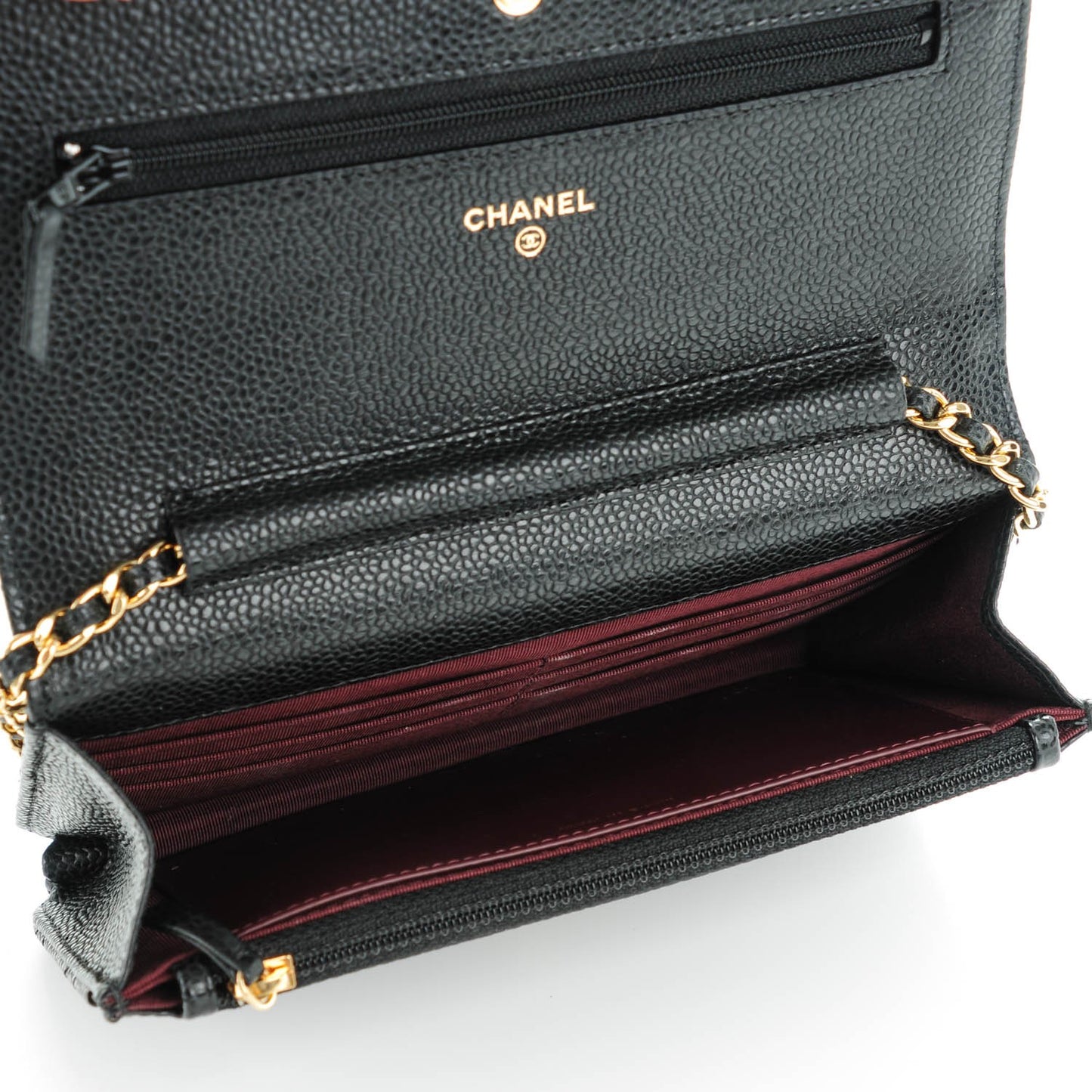 Caviar Quilted Wallet On Chain WOC Black