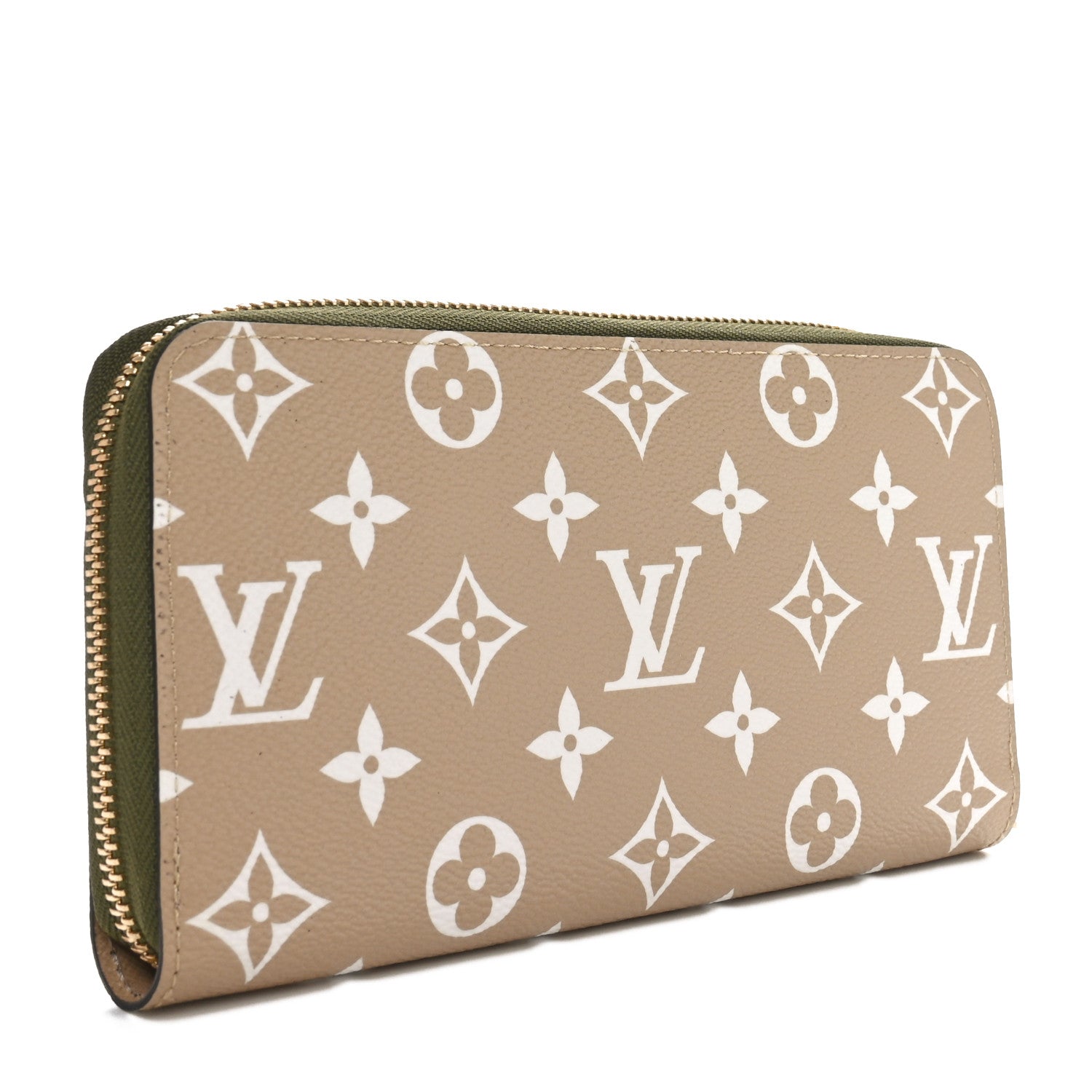 Louis Vuitton Monogram Giant Zippy Wallet Kaki White 3 of 10