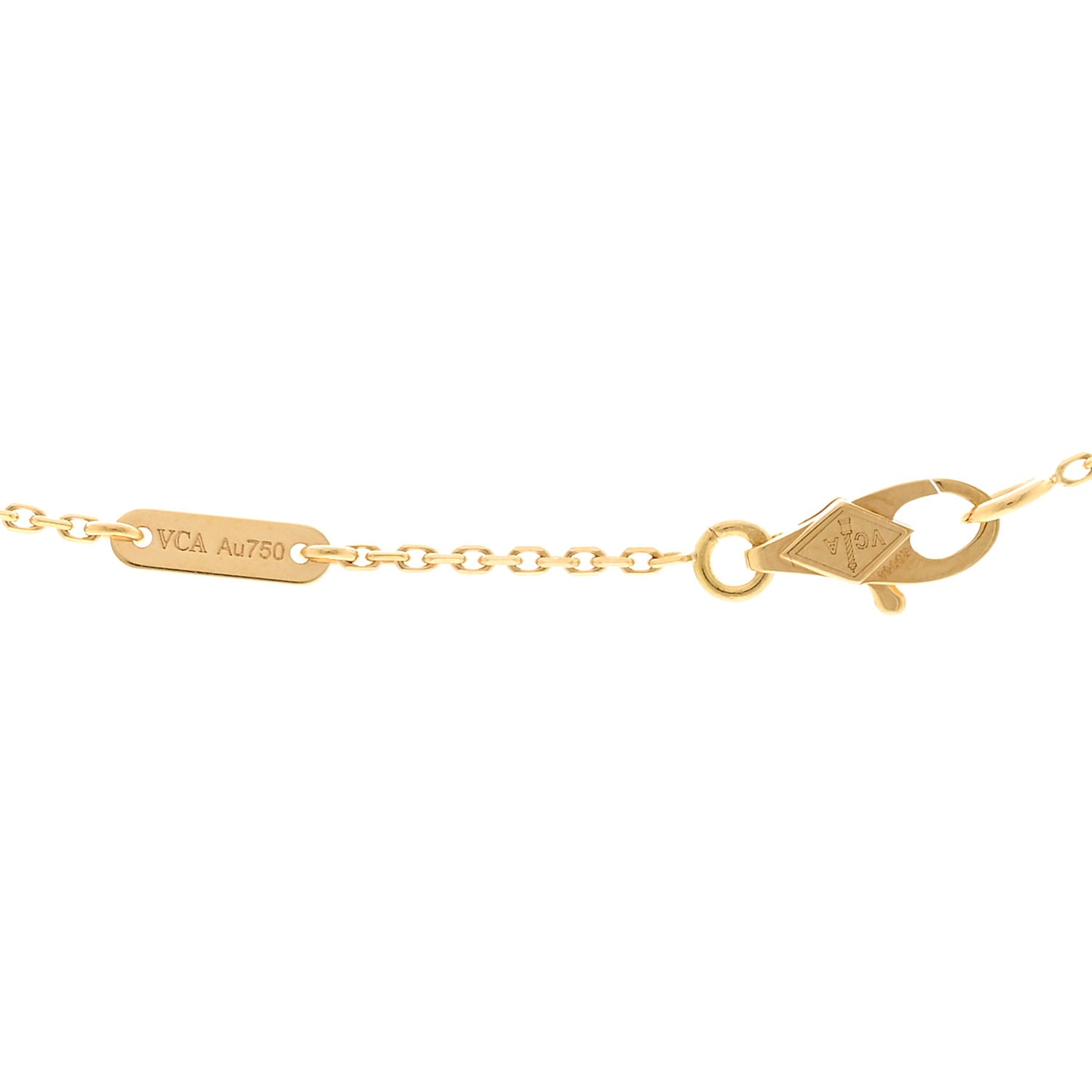 18K Yellow Gold Mother of Pearl Sweet Alhambra Butterfly Pendant Necklace