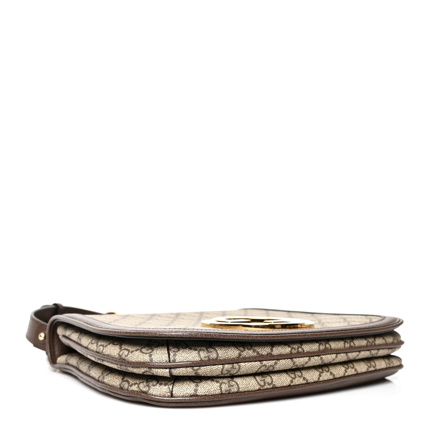 GG Supreme Monogram Textured Dollar Calfskin Medium Blondie Shoulder Flap Bag Beige Ebony New Acero
