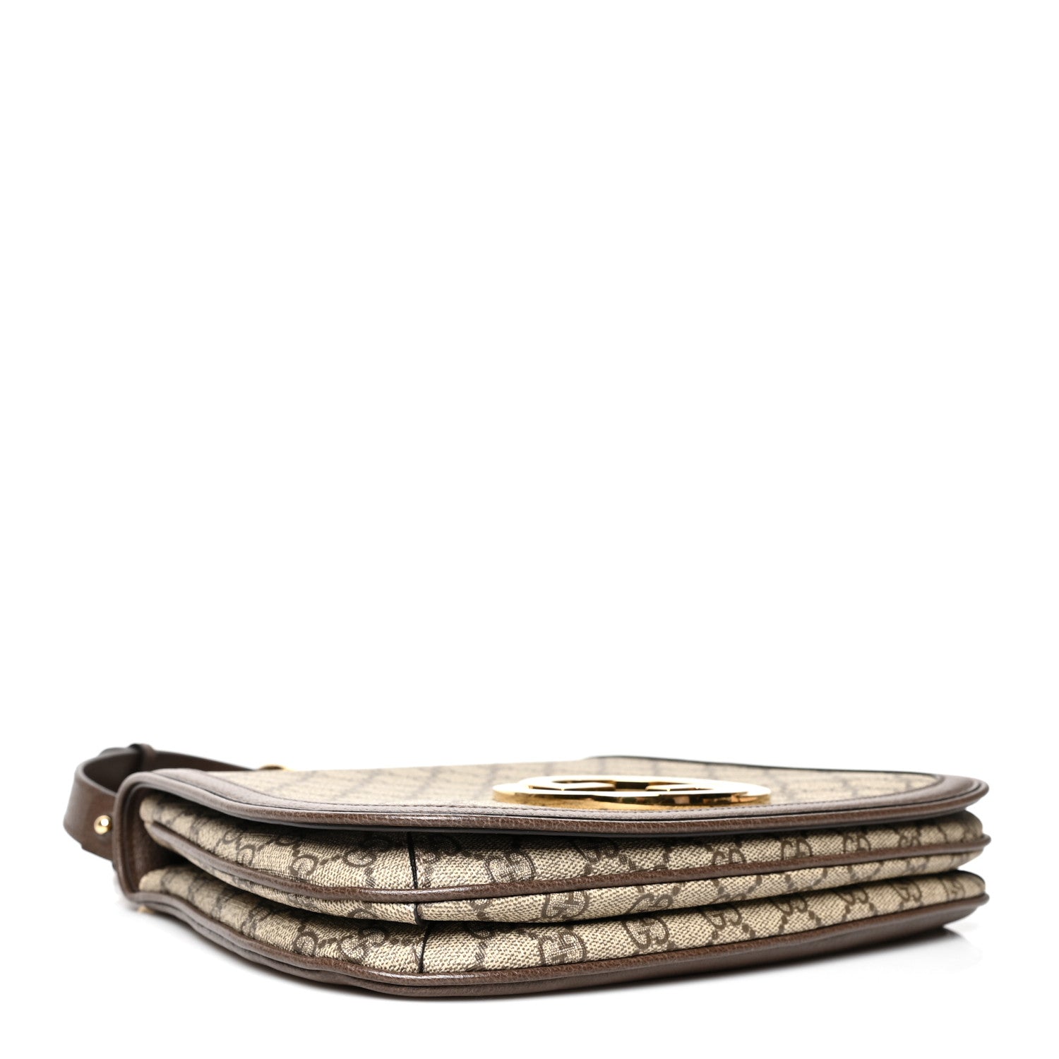 Gucci GG Supreme Monogram Textured Dollar Calfskin Medium Blondie Shoulder Flap Bag Beige Ebony New Acero 4 of 11