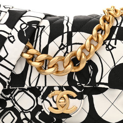 Chanel Canvas Printed Deer Coco Mini Single Flap Gray Black 8 of 11
