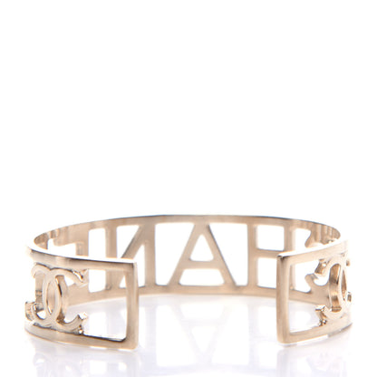 Chanel Metal Logo Cuff Gold 3 of 4