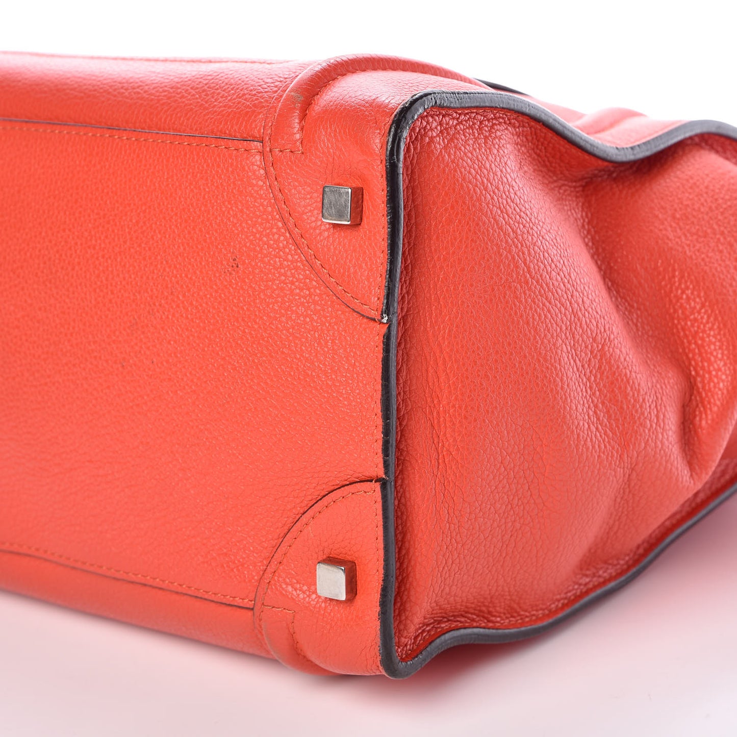 Drummed Calfskin Mini Luggage Vermillion