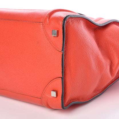 Celine Drummed Calfskin Mini Luggage Vermillion 9 of 10