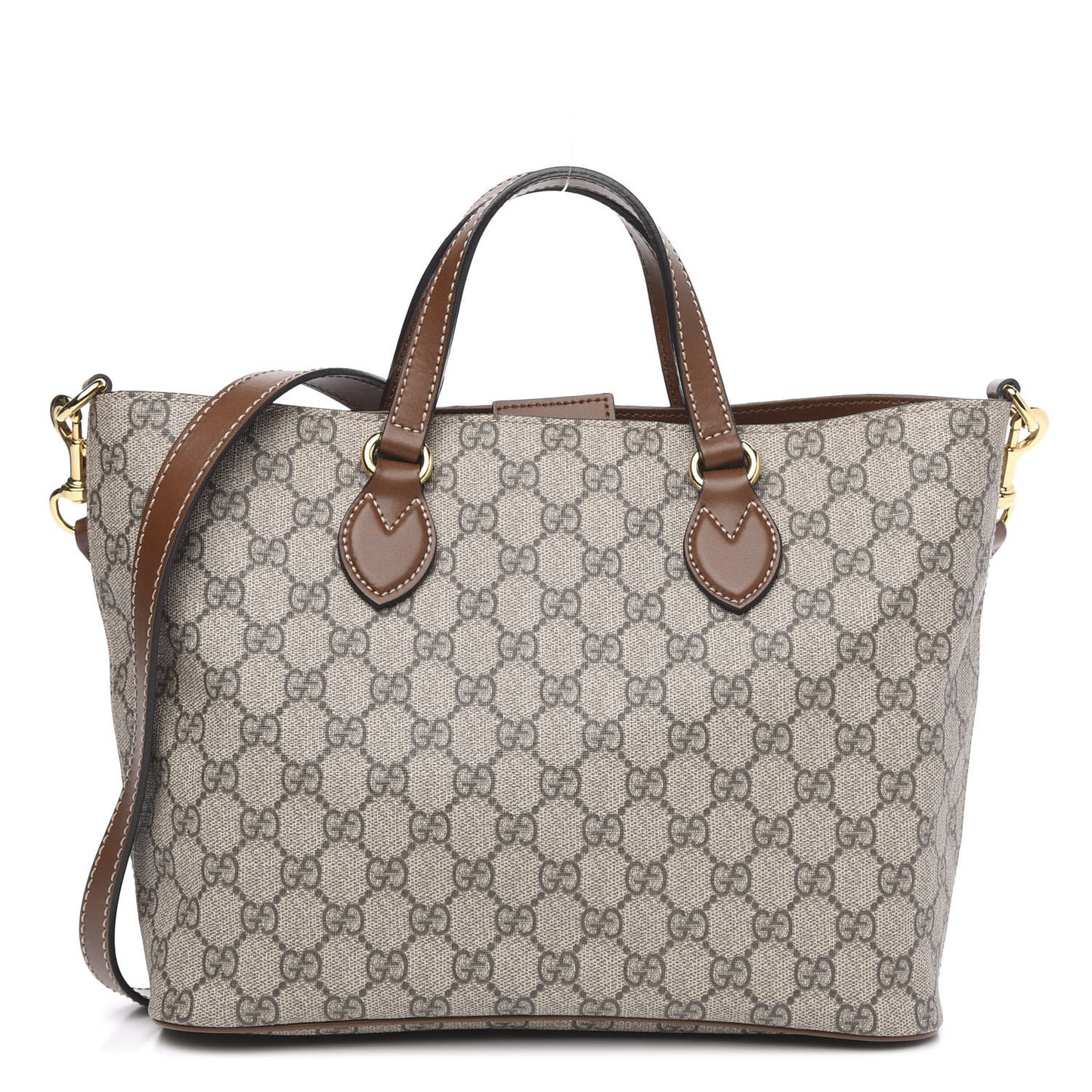 Soft GG Supreme Monogram Small Crossbody Tote Beige Cuir