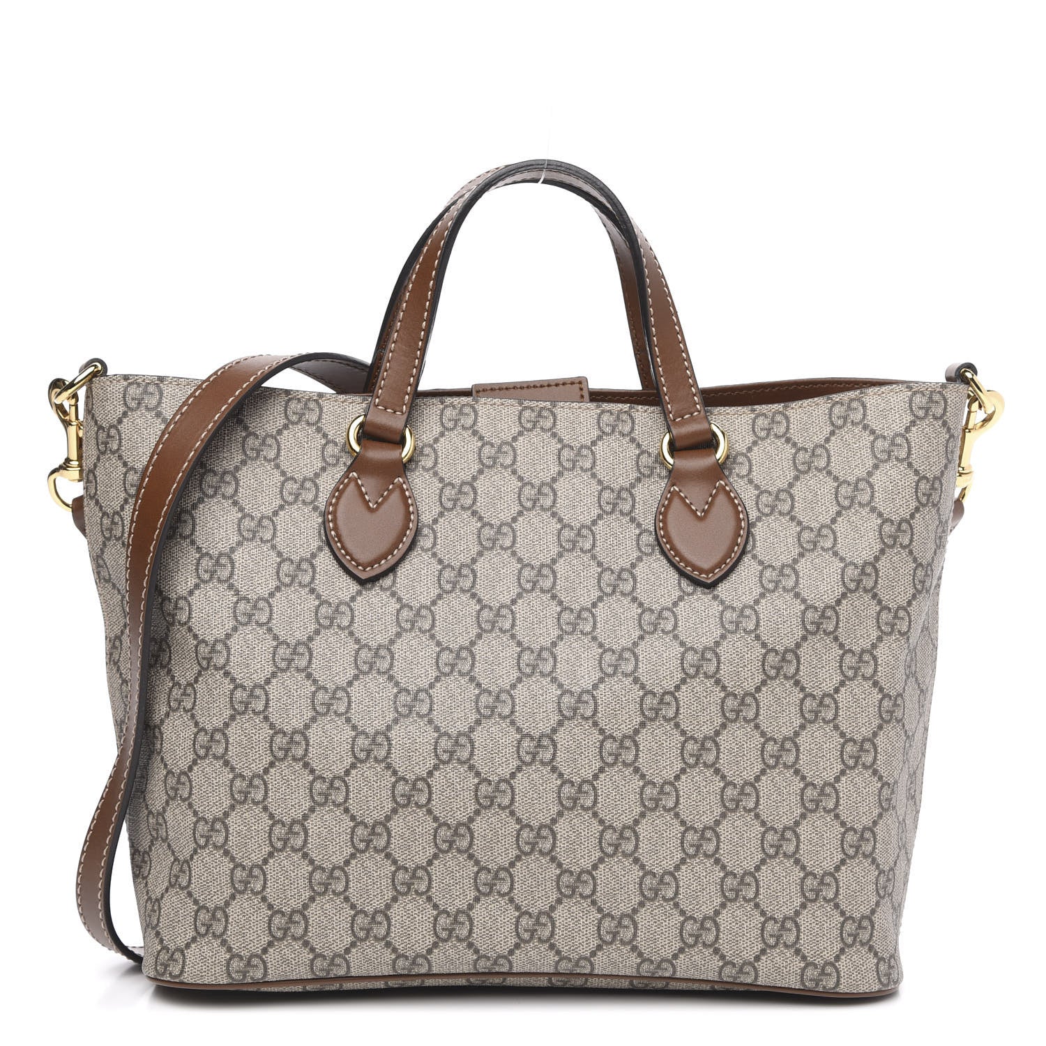 Gucci Soft GG Supreme Monogram Small Crossbody Tote Beige Cuir 1 of 9