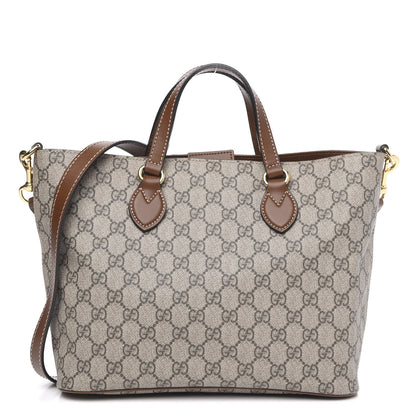 Gucci Soft GG Supreme Monogram Small Crossbody Tote Beige Cuir 1 of 9