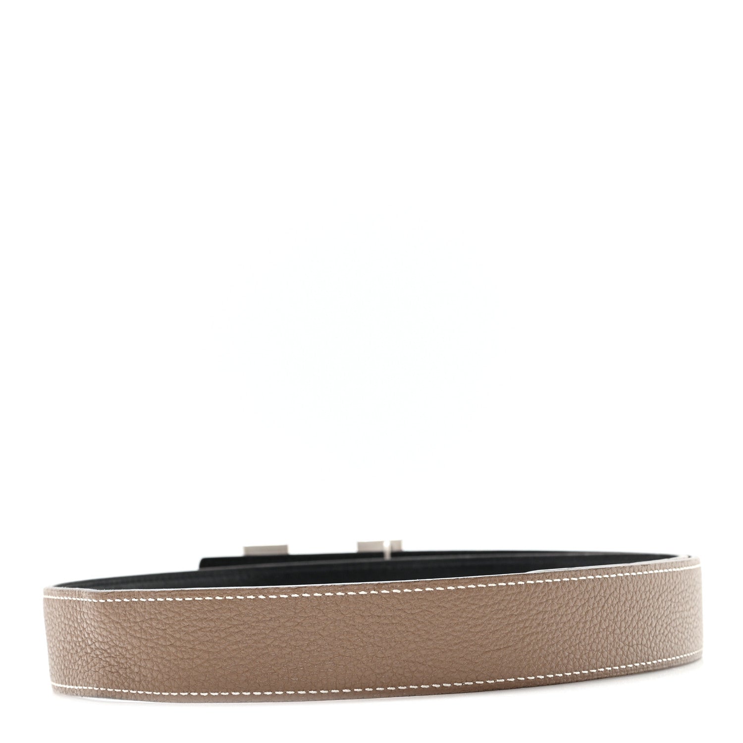 Hermes Swift Togo 32mm Martelee Constance H Belt 85 34 Black Etoupe 2 of 5