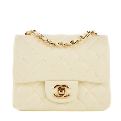 Chanel Lambskin Quilted Mini Square Flap Dark White 1 of 9