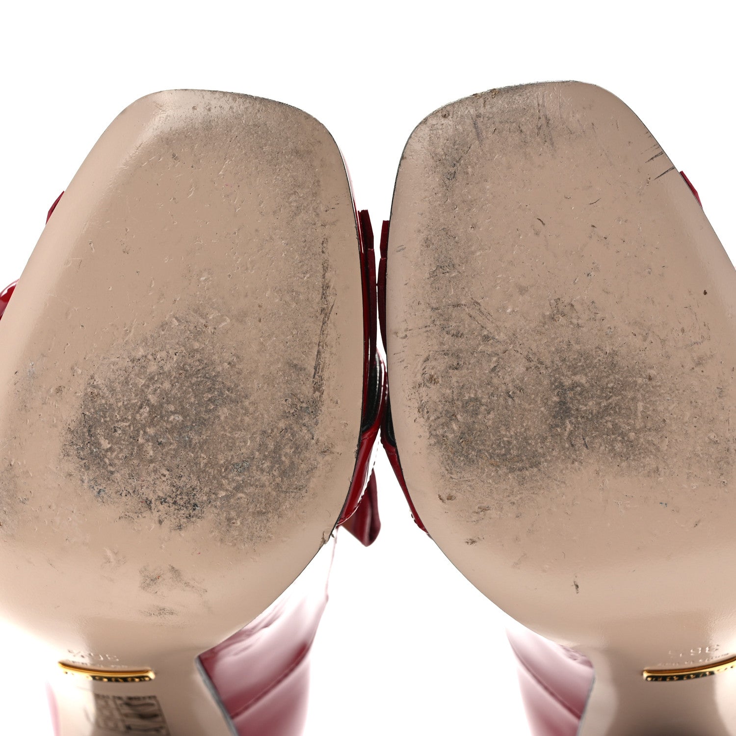 Gucci Vernice Crystal Enamel GG Marmont Fringe 105mm Loafer Pumps 36.5 Hibiscus Red Black 8 of 8