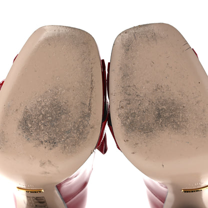 Gucci Vernice Crystal Enamel GG Marmont Fringe 105mm Loafer Pumps 36.5 Hibiscus Red Black 8 of 8