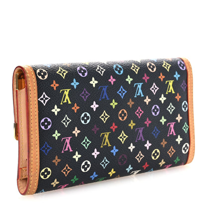 Louis Vuitton Monogram Multicolor Porte Tresor International Wallet Black 3 of 8