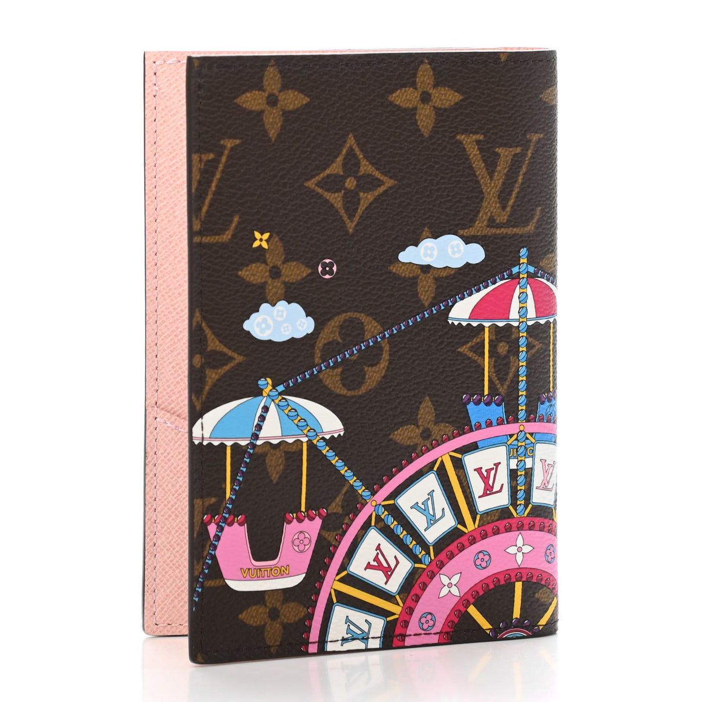 Monogram 2020 Christmas Animation Big Wheel Passport Cover Rose Ballerine