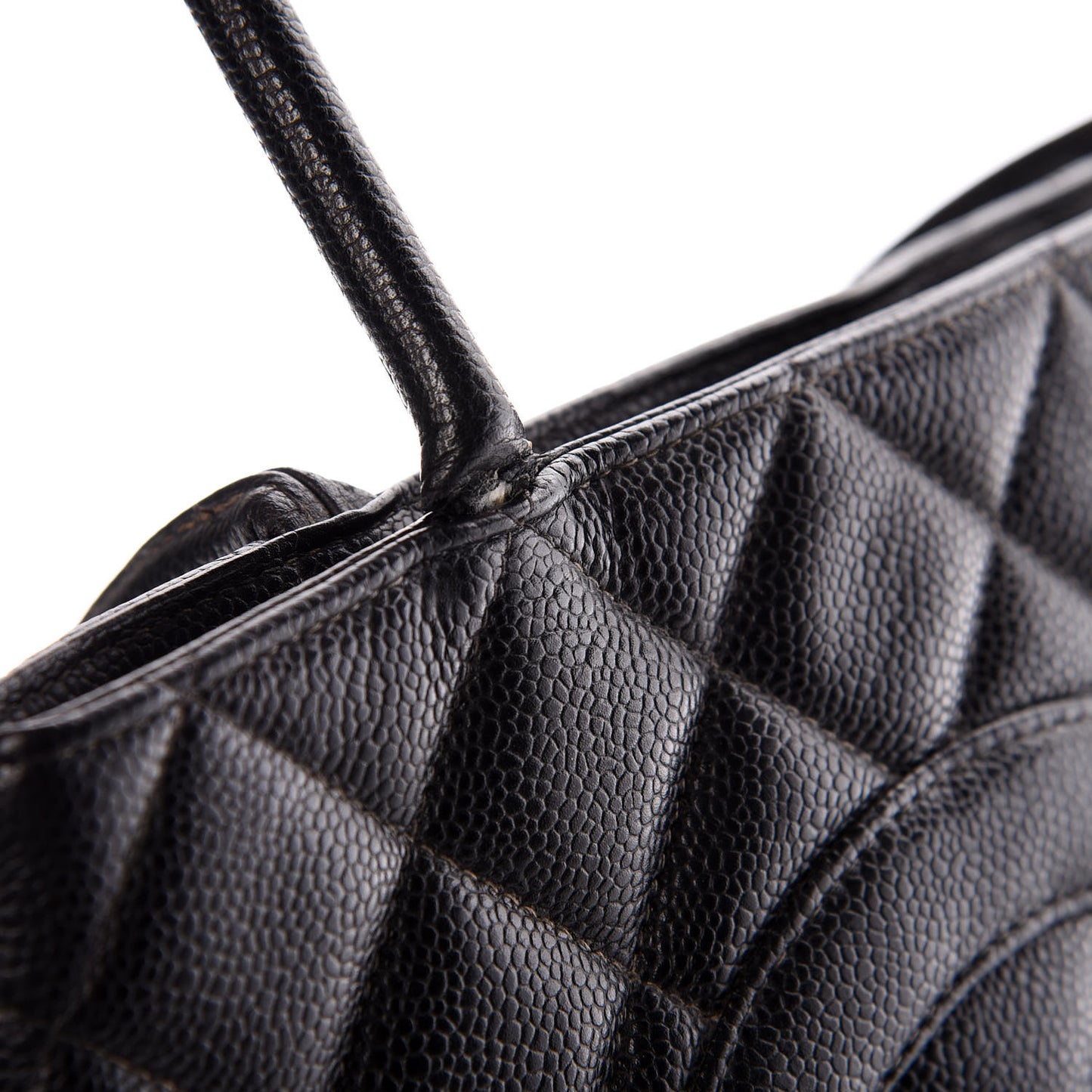 Caviar Quilted Medallion Tote Black