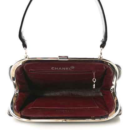 Chanel Lambskin Quilted Kisslock Frame Bag Black 5 of 21