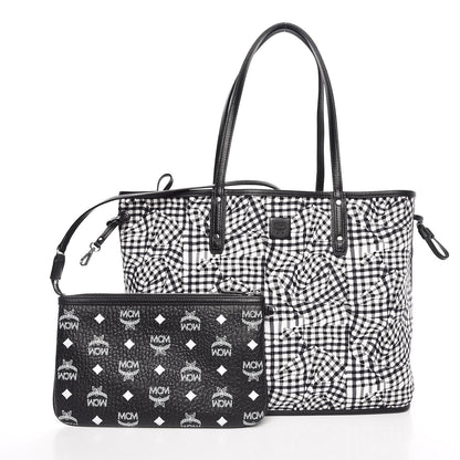 MCM Visetos Medium Reversible Shopper Tote Black 6 of 17