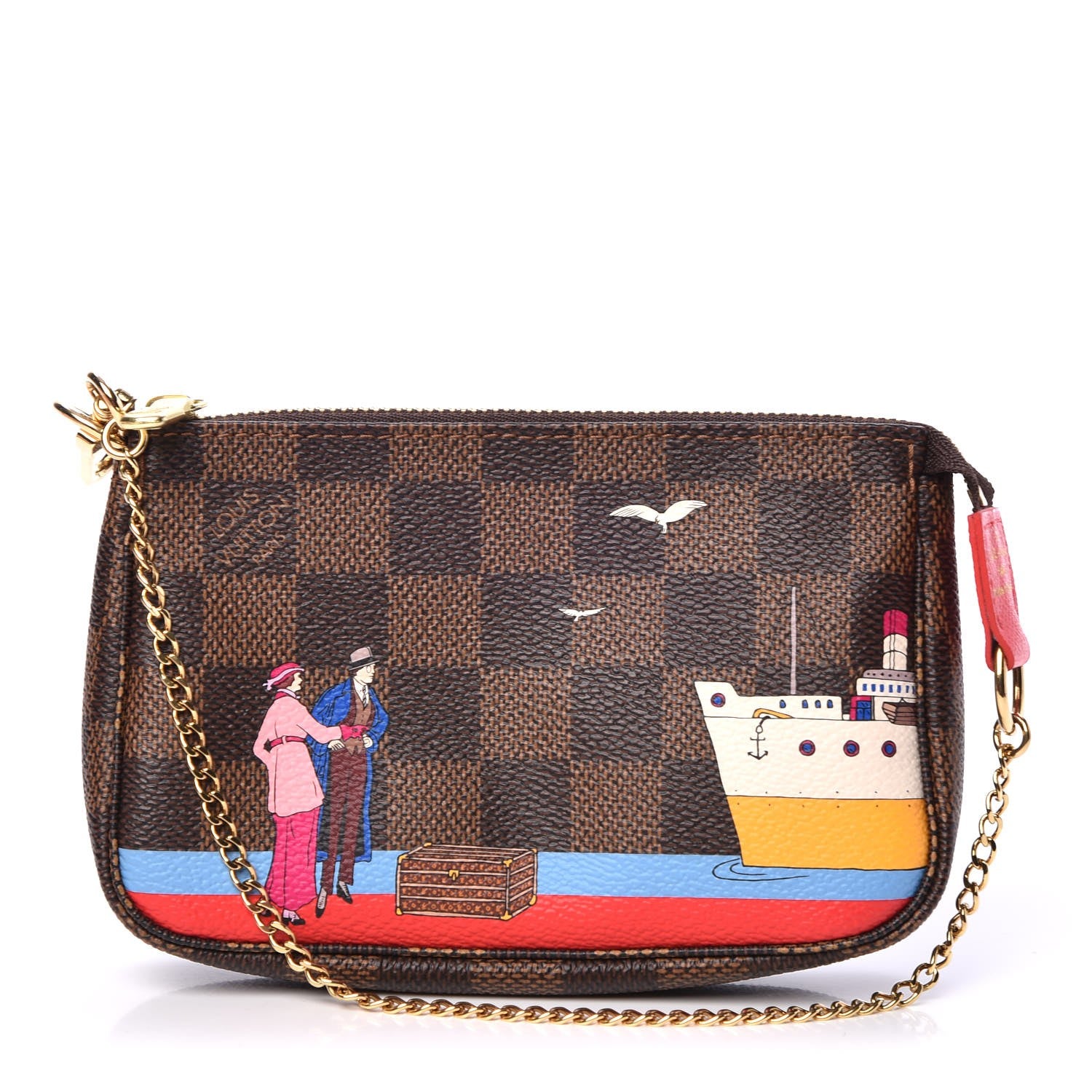 Louis Vuitton Damier Ebene 2016 Christmas Animation Mini Pochette Accessories 1 of 8