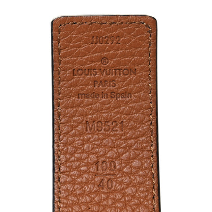 Louis Vuitton Taurillon Calfskin 30mm LV Initiales Reversible Belt 100 40 Black 3 of 5