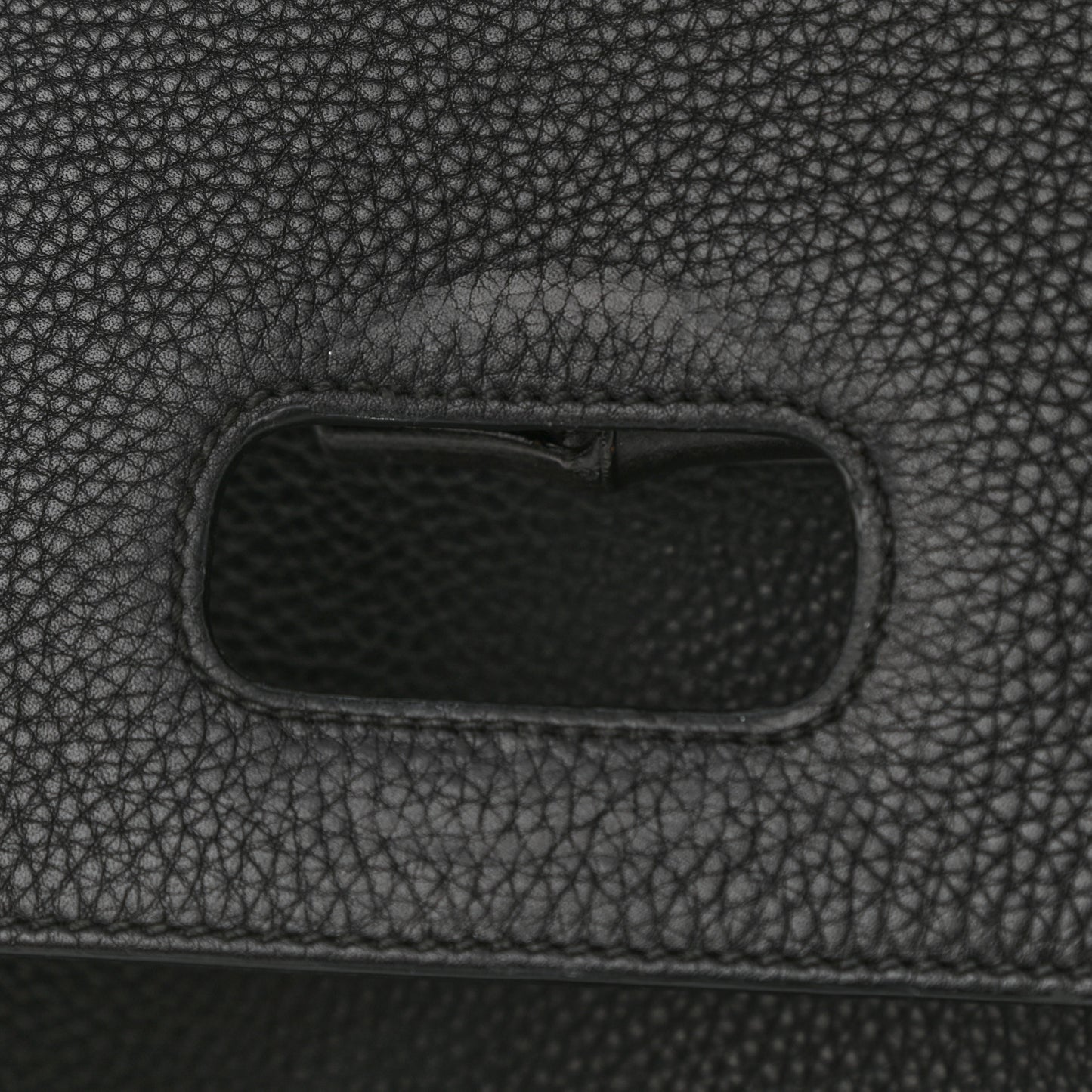 Pebbled Calfskin Large Bamboo Daily Top Handle Bag Black