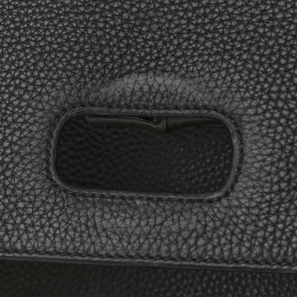 Gucci Pebbled Calfskin Large Bamboo Daily Top Handle Bag Black 11 of 17