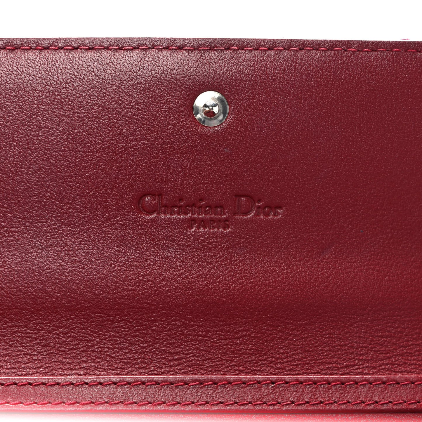 Patent Cannage Lady Dior Rendezvous Wallet On Chain Red