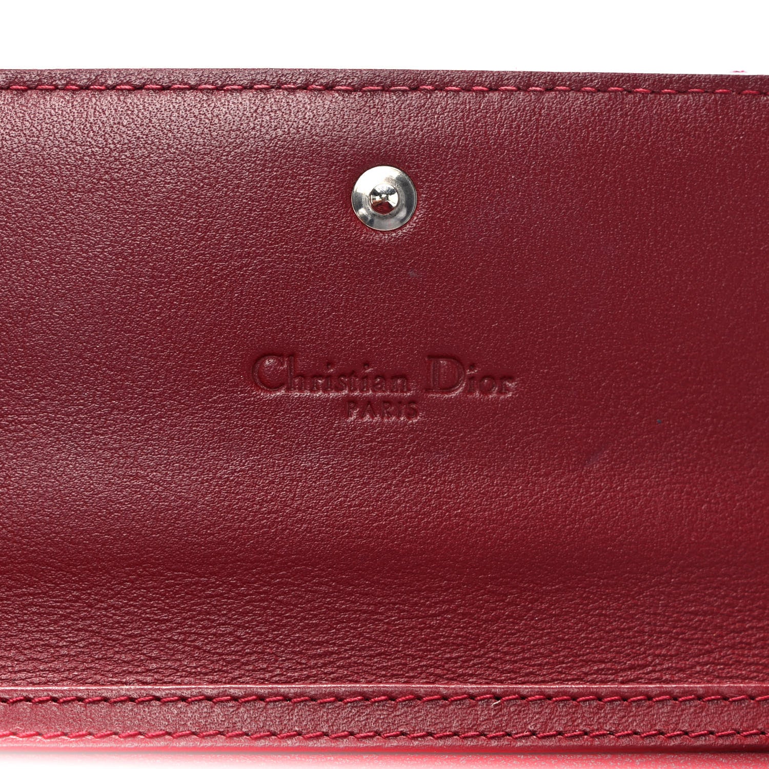 Christian Dior Patent Cannage Lady Dior Rendezvous Wallet On Chain Red 6 of 10