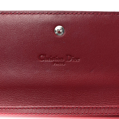 Christian Dior Patent Cannage Lady Dior Rendezvous Wallet On Chain Red 6 of 10