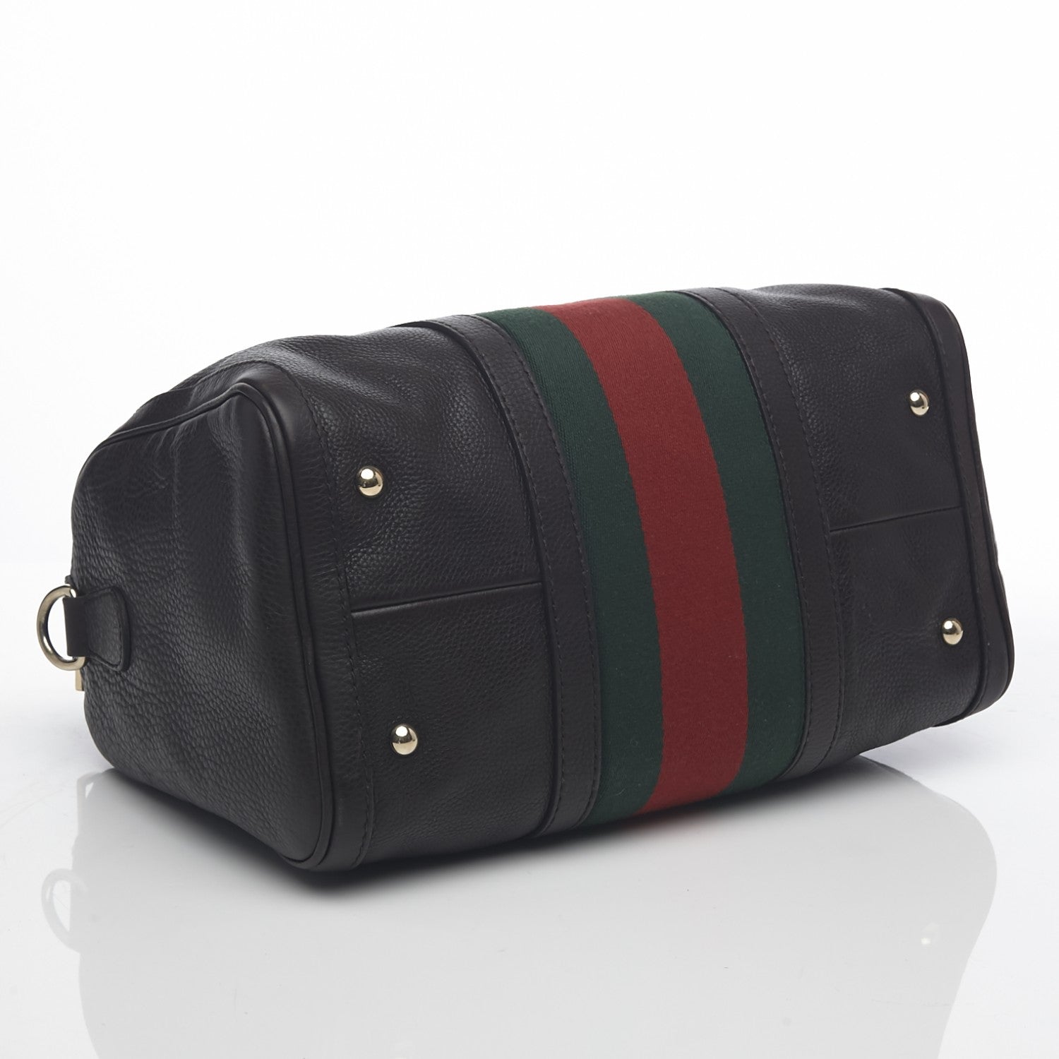 Gucci Calfskin Vintage Web Medium Boston Dark Brown 5 of 11